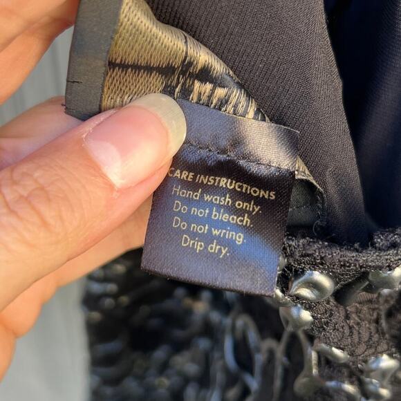 Baccio Couture Magda Caviar Black Lace Mini Halter Cocktail Dress Size L - Picture 7 of 7